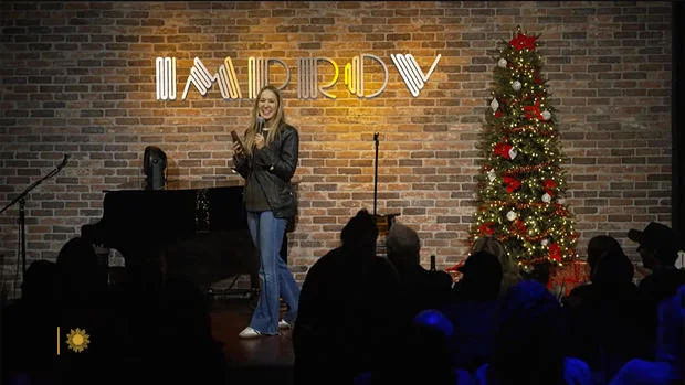 Comedian Nikki Glaser road-testing material. 
